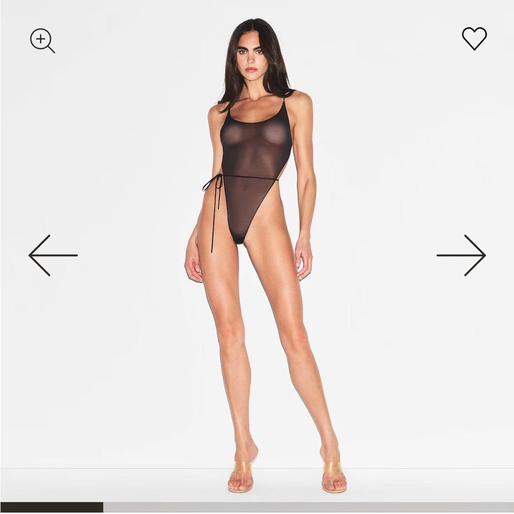 SKIMS Black Sheer Chemise